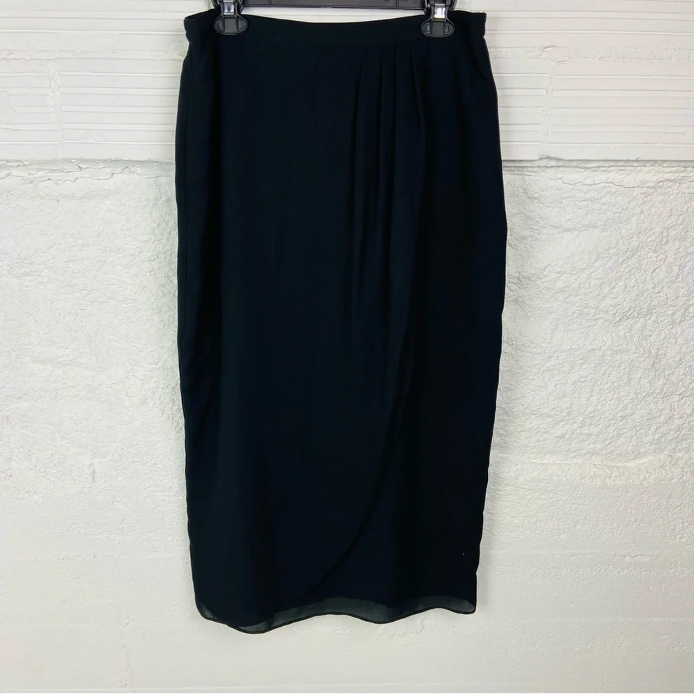 R&K evening Classic Black pleated side maxi Pencil Skirt size large - Picture 3 of 13